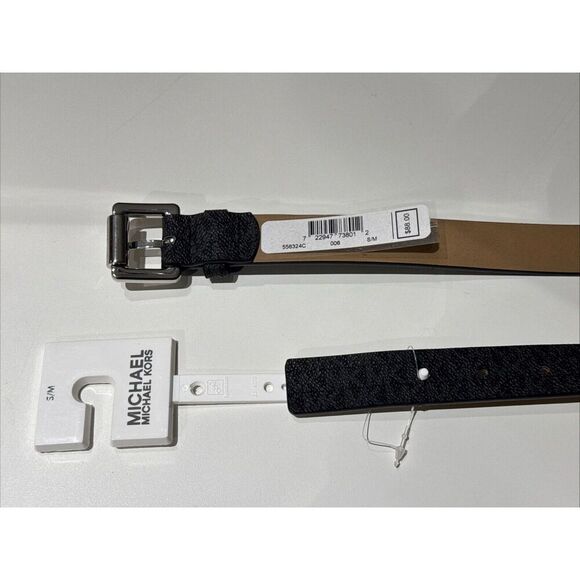 Michael Kors 556324C 006 Sz S/M Black Gray MK Logo Fanny Pack Waist Belt Bag - Picture 8 of 8